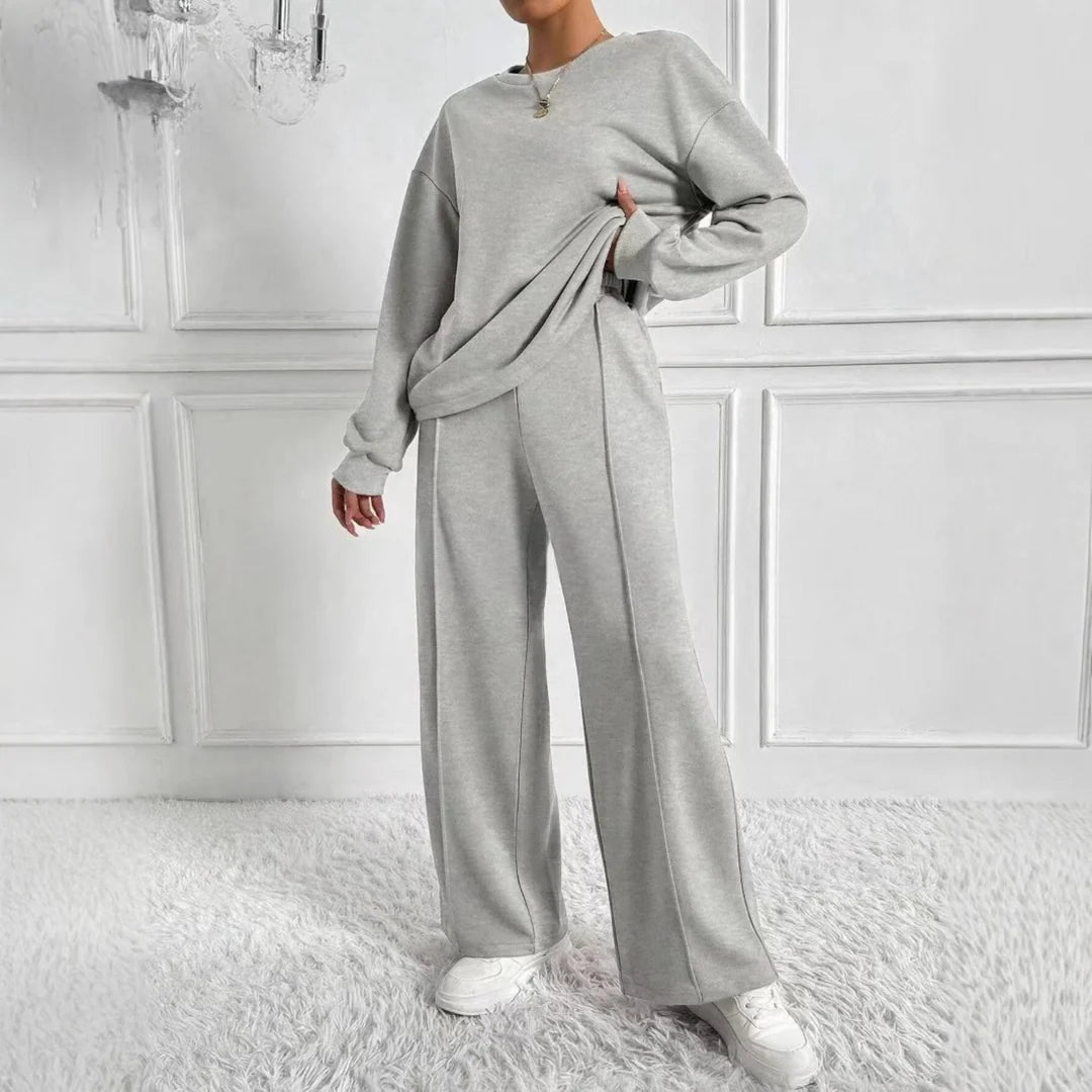 Conjunto de sudadera y pantalones para mujer con cintura alta