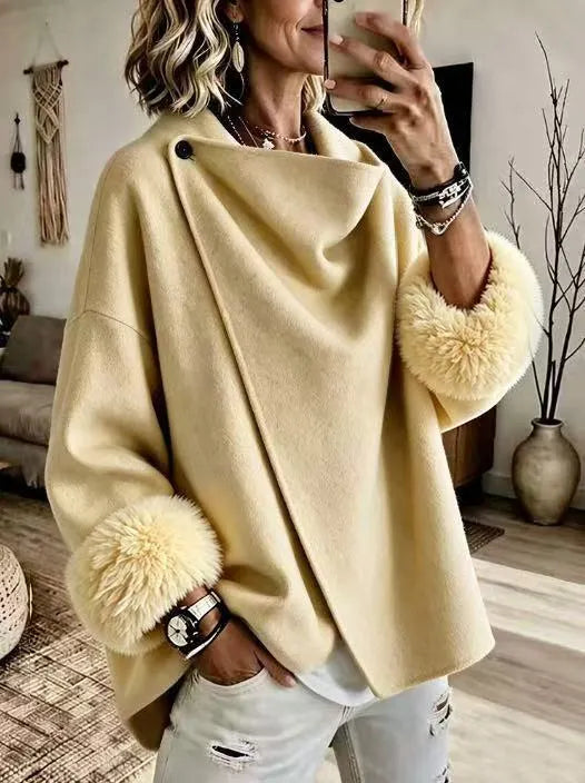 Chaqueta de mujer con frente asimétrico