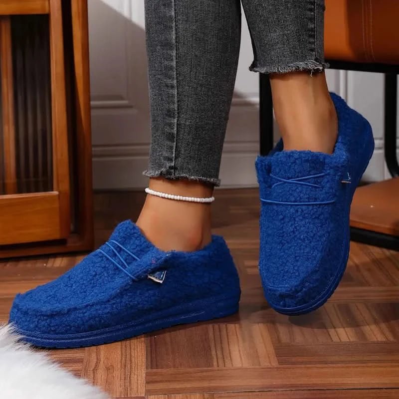 Zapatillas de casa para mujer con forro de felpa y suela antideslizante