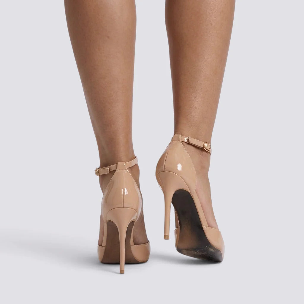 Sandalias de tacón de aguja para mujer con correa ajustable en el tobillo