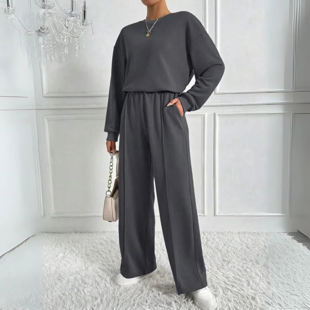 Conjunto de sudadera y pantalones para mujer con cintura alta