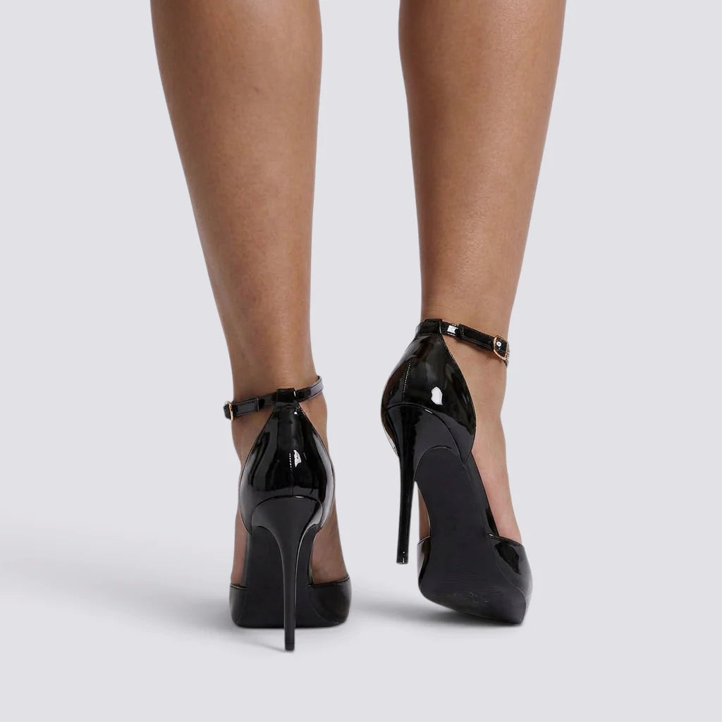 Sandalias de tacón de aguja para mujer con correa ajustable en el tobillo