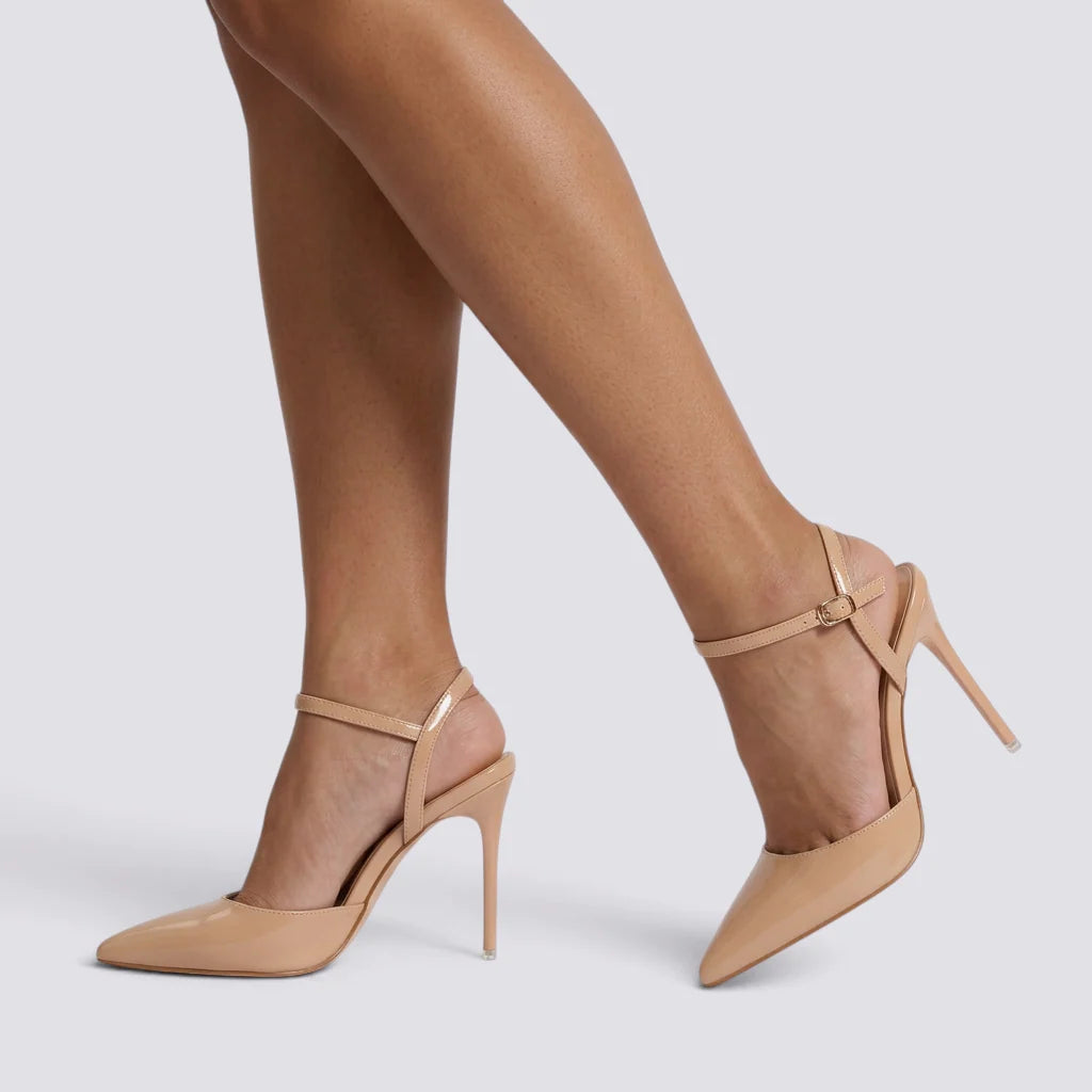 Sandalias de tacón de aguja para mujer con correa ajustable en el tobillo