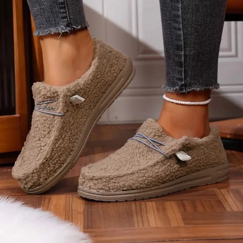 Zapatillas de casa para mujer con forro de felpa y suela antideslizante