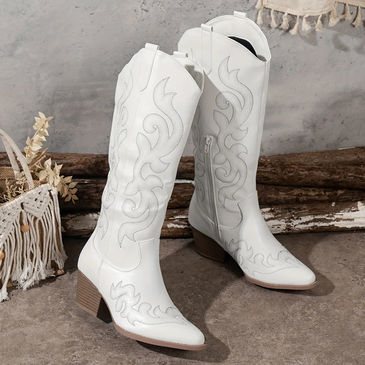 Botas Vaqueras de Mujer hasta la Rodilla con Caño Ancho