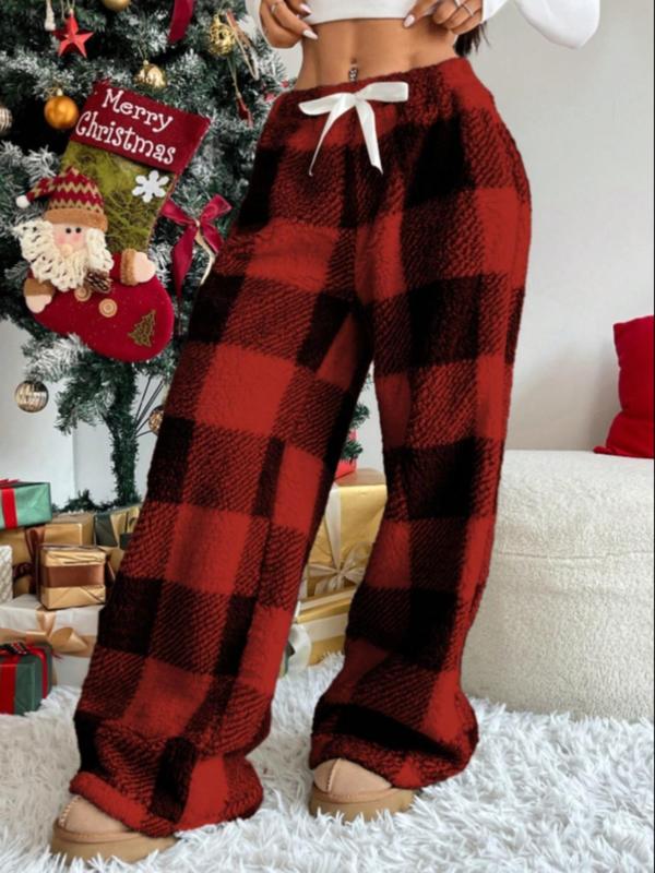 Pantalones de mujer con cuadros y corte recto entallado
