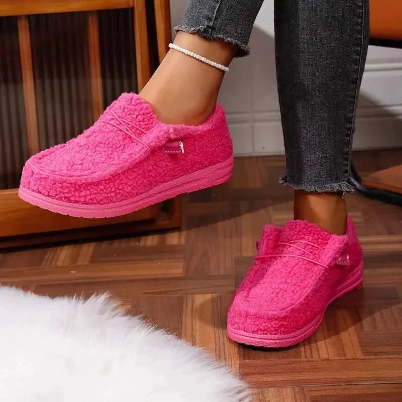 Zapatillas de casa para mujer con forro de felpa y suela antideslizante