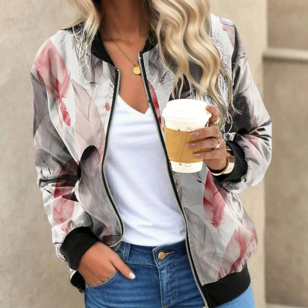 Chaqueta bomber de mujer con estampado floral