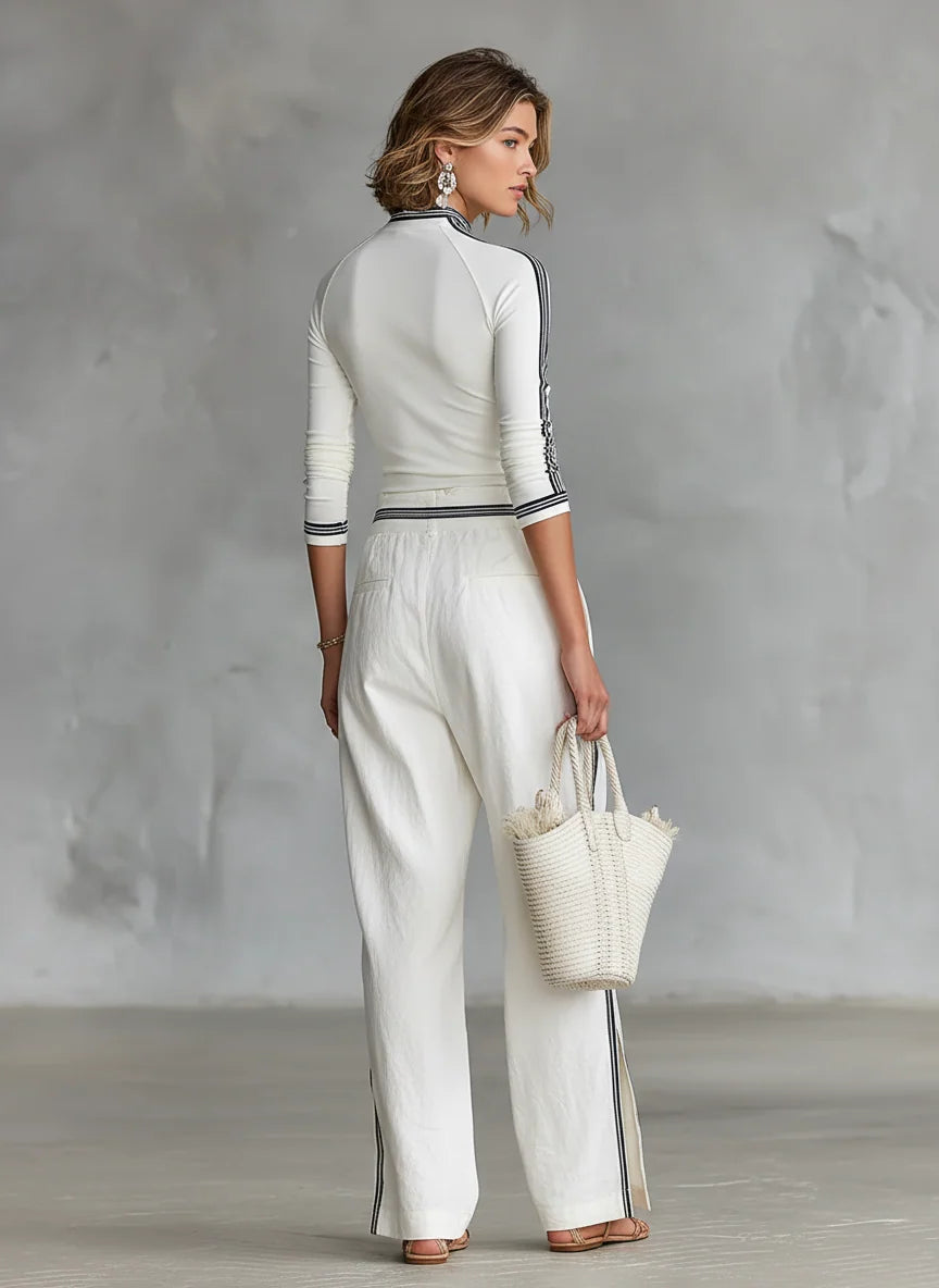 Conjunto deportivo de mujer con pantalón ancho y cordón