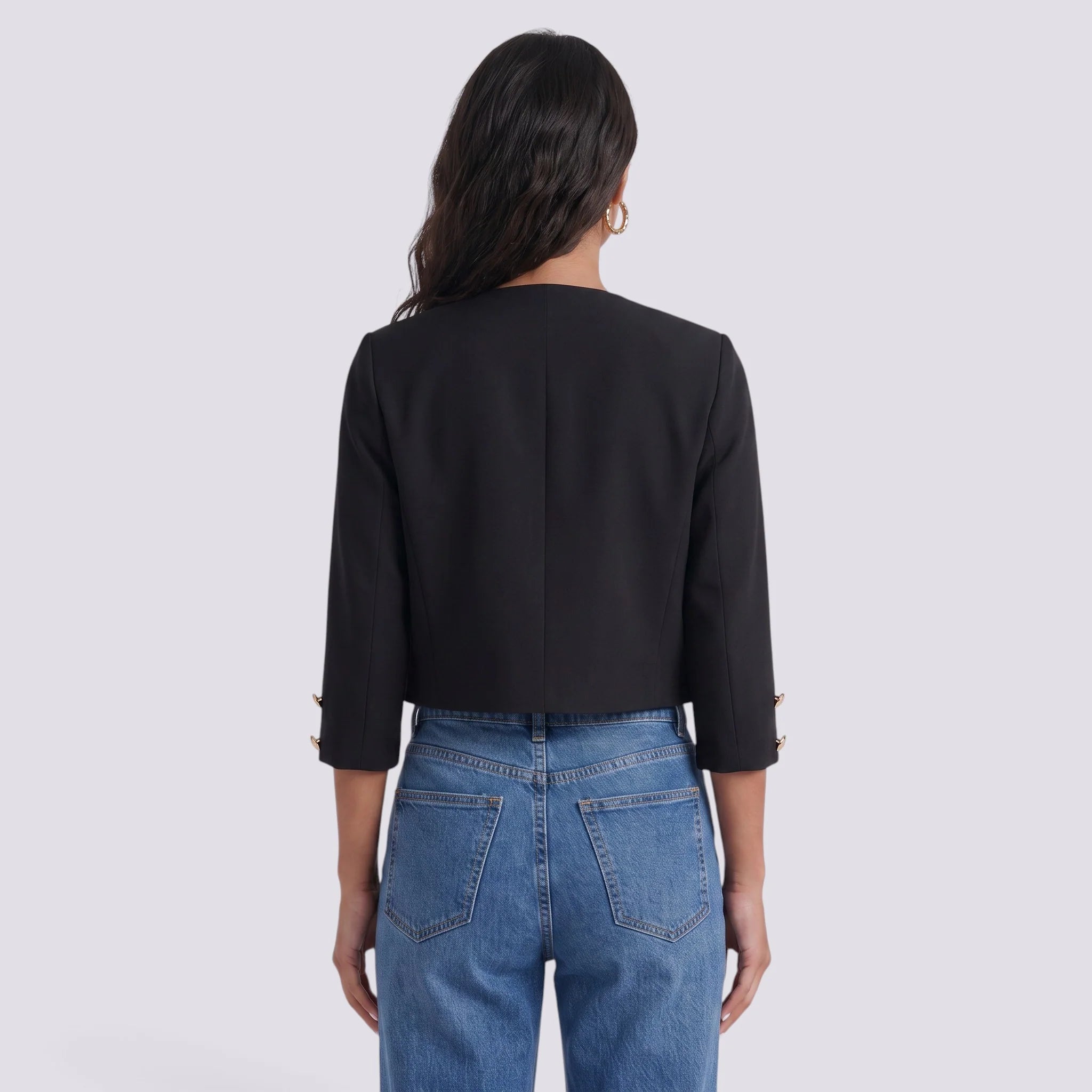 Chaqueta corta bomber para mujer con aberturas laterales