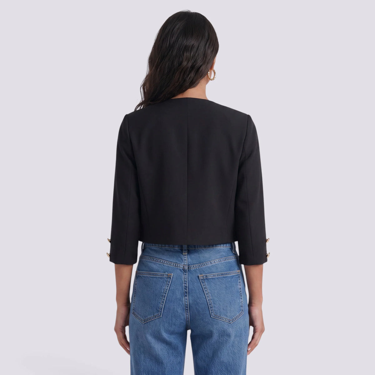 Chaqueta corta bomber para mujer con aberturas laterales