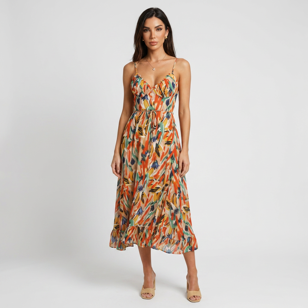 Jenny | Vestido de verano midi alegre y elegante