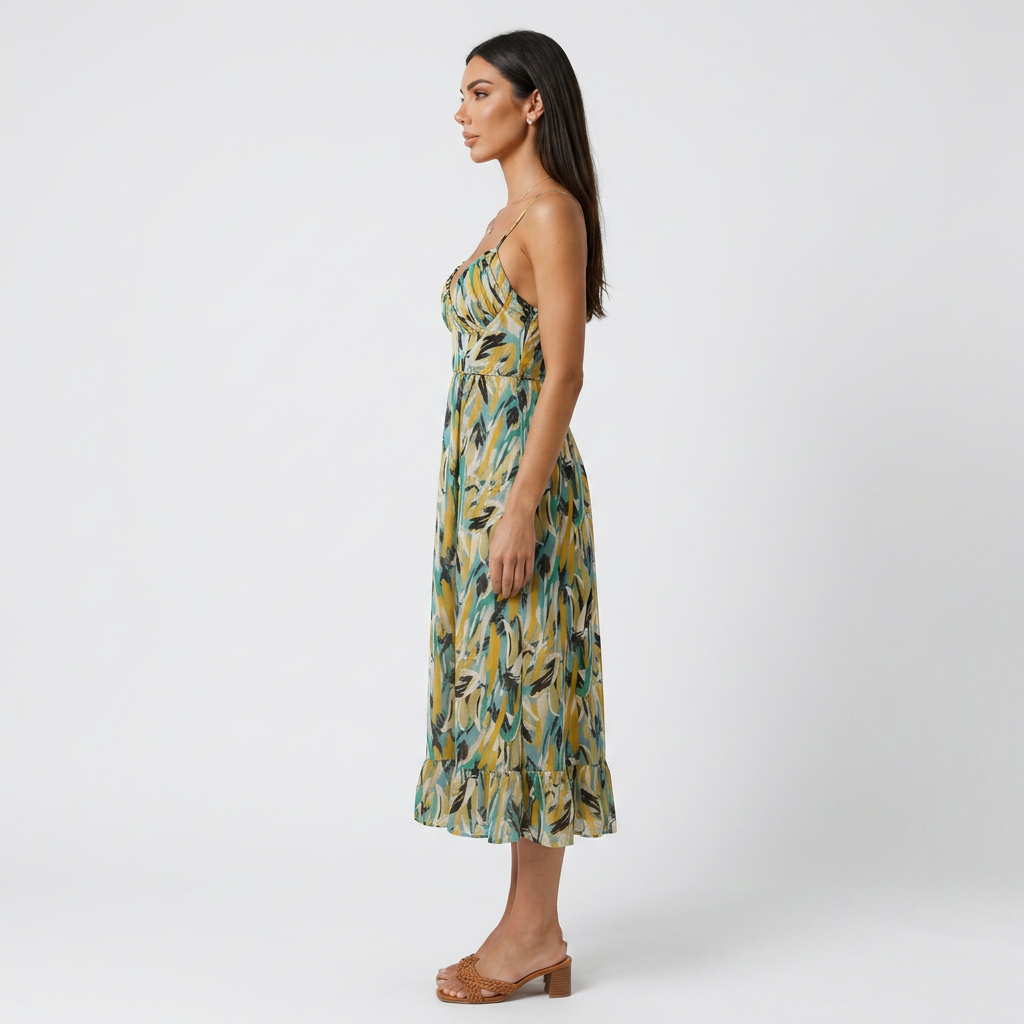 Vestido Midi Estampado Mujer de Tirantes